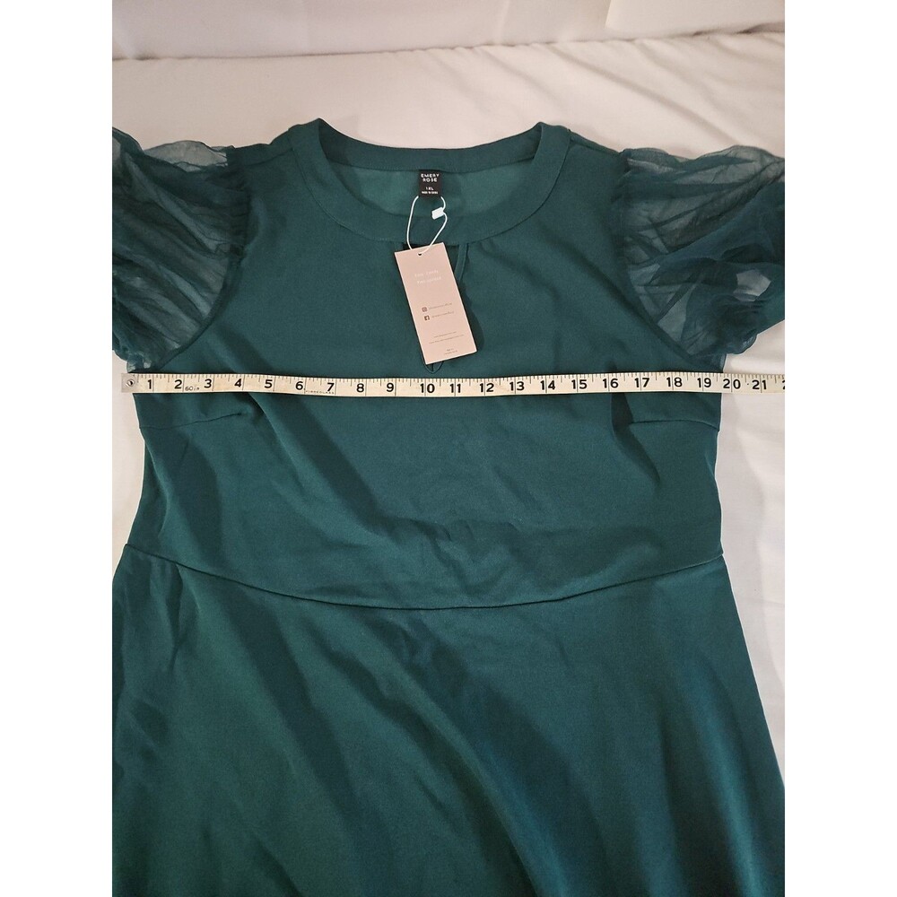 NWT Emery Rose Dark Green Puff Sleeve Dress 1XL - Picture 8 of 9